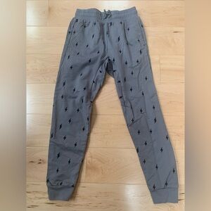 Kid’s Tea Collection Gray Lightning-Print Jogger Pants sz 12